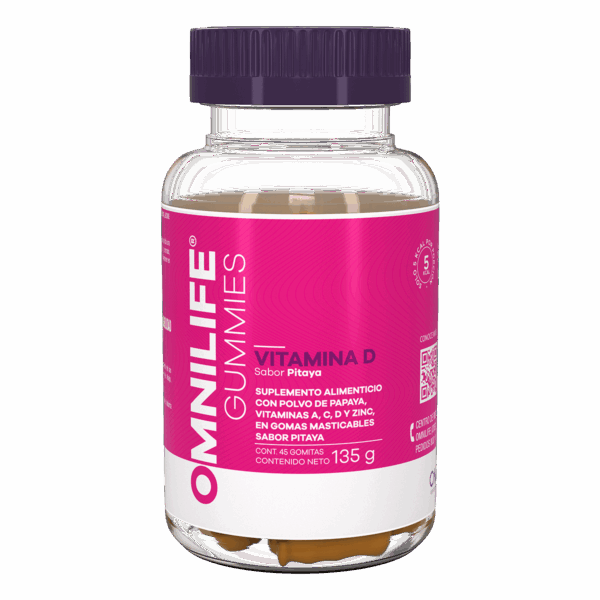 Omnilife Vitamina D Gummies Pitaya – ¡El Sol en una Gomita para Huesos y Defensas Fuertes!
